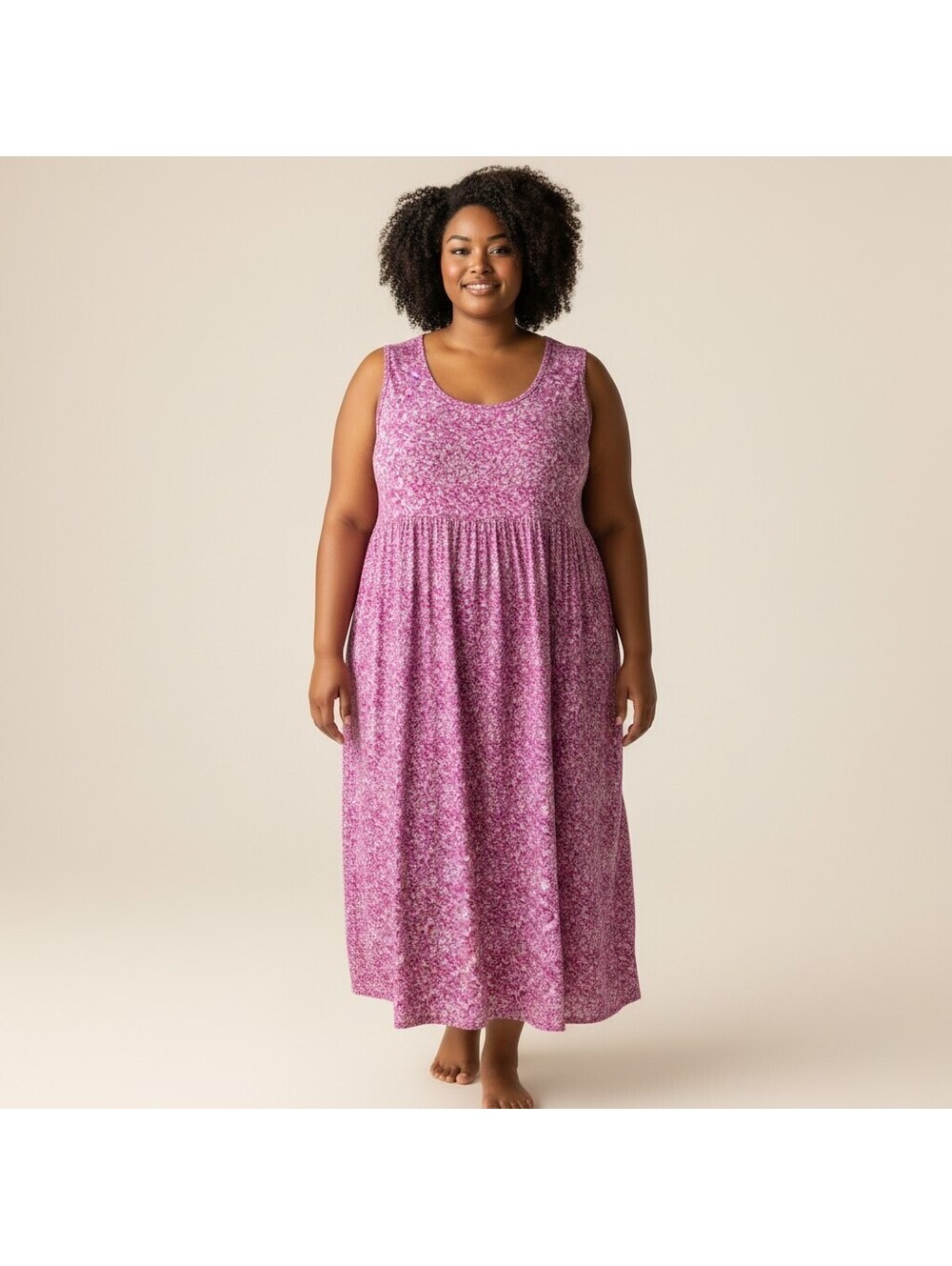 Croft & Barrow Dress Women 3X Plus Purple Floral Maxi Long Sleeveless Rayon